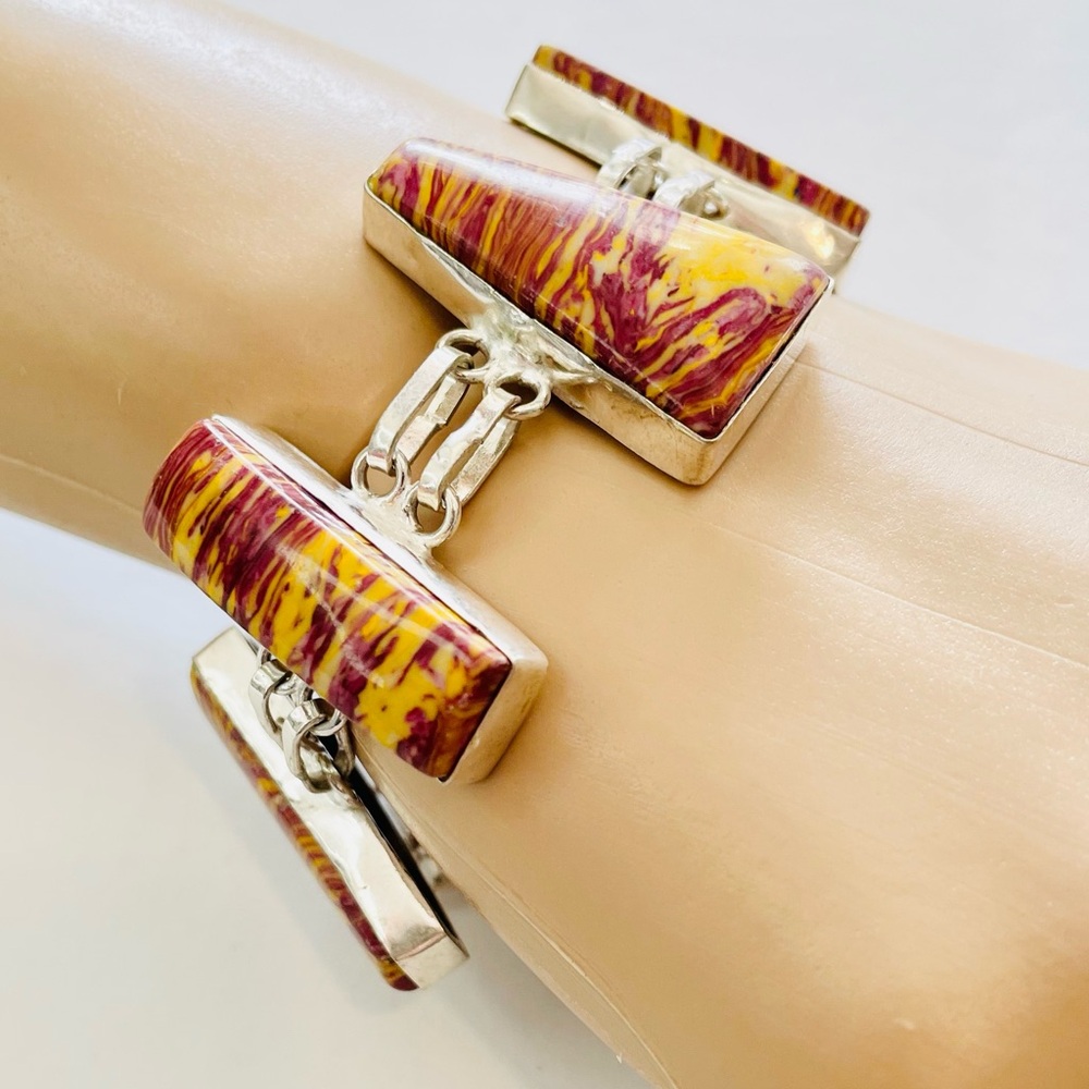 Calsilica Yellow Brown Marbled Bracelet